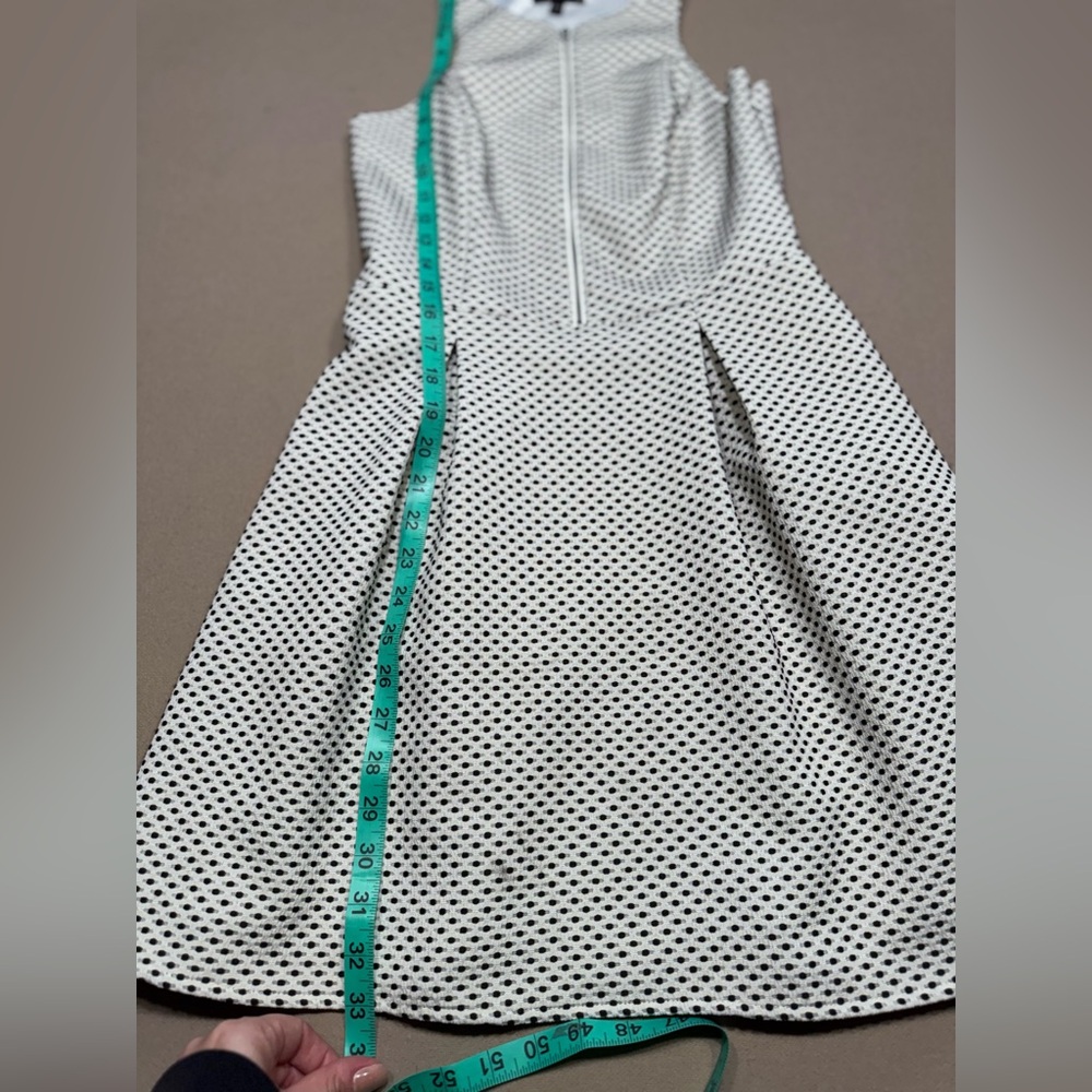 Express White Dress with Black Accents and Zipper Detail - Picture 7 of 8
